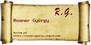 Rosner György névjegykártya