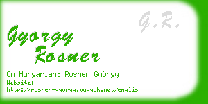 gyorgy rosner business card